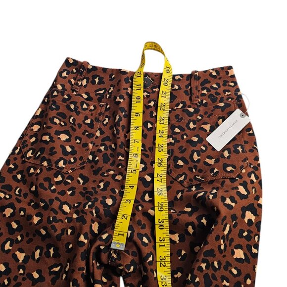 Anthropologie Maeve The Colette Ponte Crop Wide-Leg Pants, Leopard, High Rise 26 - Picture 9 of 10